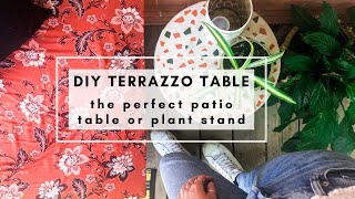 DIY Terrazzo Inspired Table - Perfect for the Patio or Plant Stand