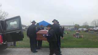 Archie Ladd service at Sparta Cemetery, under direction of Adams Funeral Home, Ozark