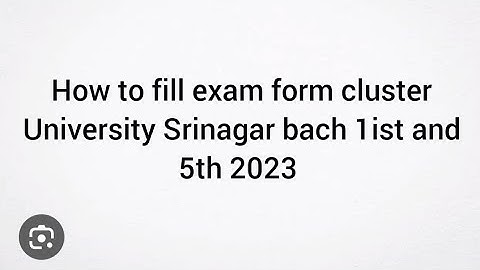 #how to fill exam form cluster University Srinagar bach 2023 #nep#clusteruniversity