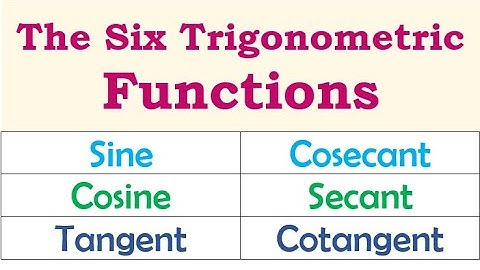 The Six Trigonometric Functions; Right Triangle Trigonometry