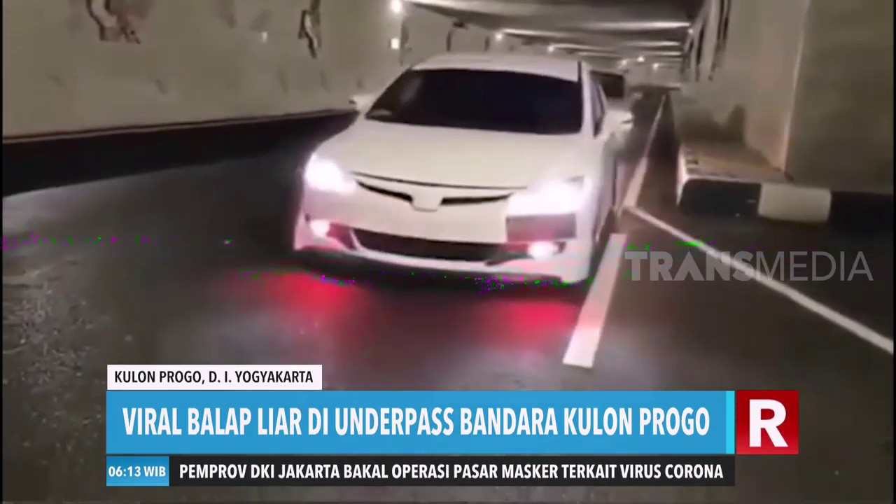 Viral Balap  Mobil  Liar  di Underpass Bandara Kulon Progo 