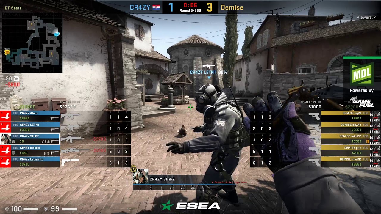 ESEA MDL SEASON 32 EUROPE DEMISE VS CR4ZY | INFERNO | CSGO 2019