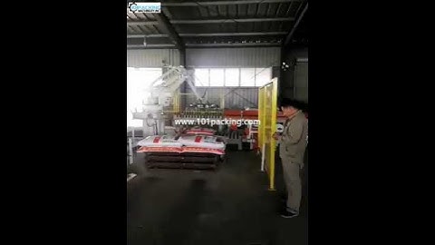 Customer factory video of automatic big bag palletizing machine palletizier equipment