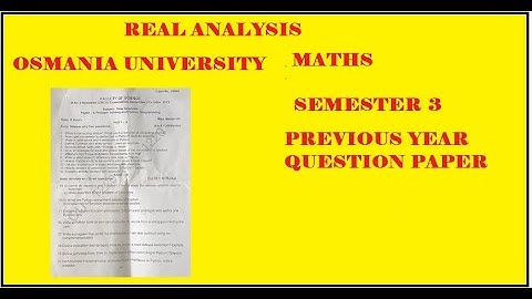 SEM 3 MATHS PREVIOUS YEAR QUESTION PAPER 2023 ( REAL ANALYSIS )| OU | BSC DEGREE