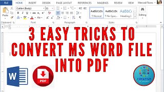 Essential MS Word Tips: How to Save Documents as PDFs #tipsandtricks #office365 #wordtopdf #youtube