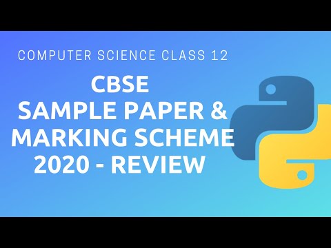 Computer Science | CBSE Sample Paper & Marking Scheme 2020 | Review | Class 12 - Hindi