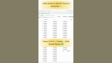 OMR Sheet in Word? Done in Seconds ⚡ #Shorts