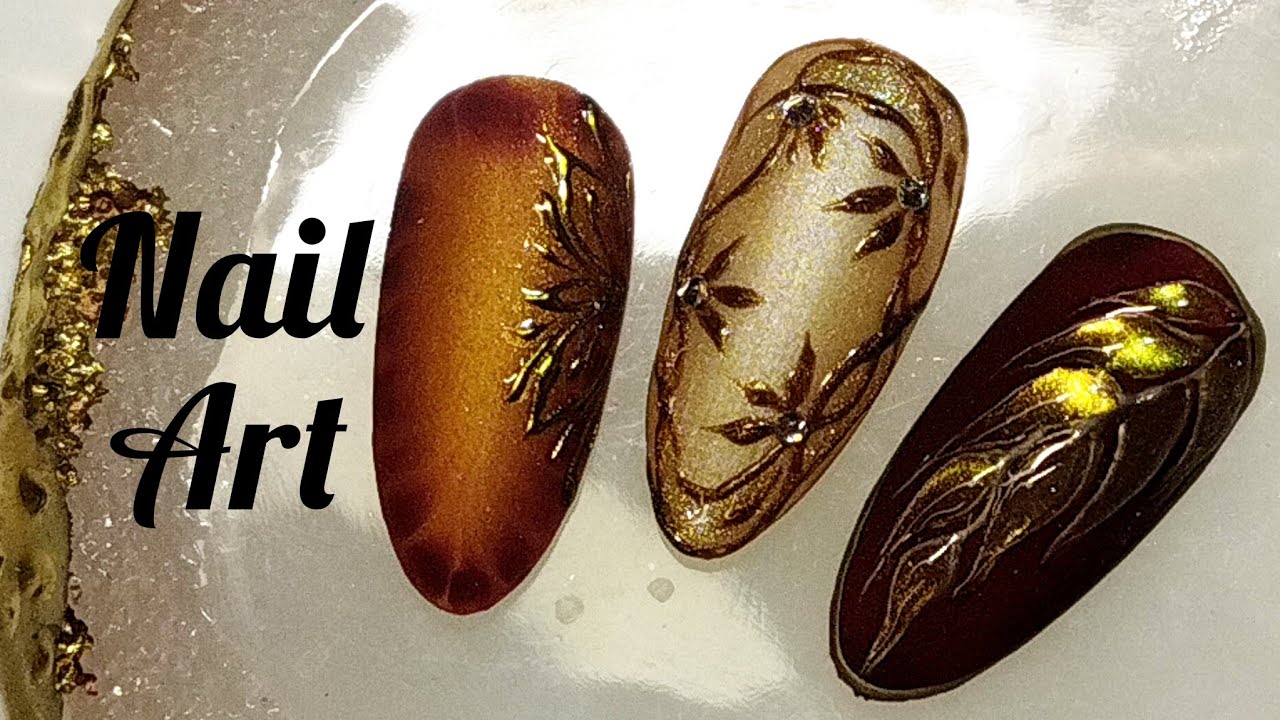 Autumn manicure. Nail design ideas 2023.  Tutorial. /Осенний маникюр. Видеоурок.