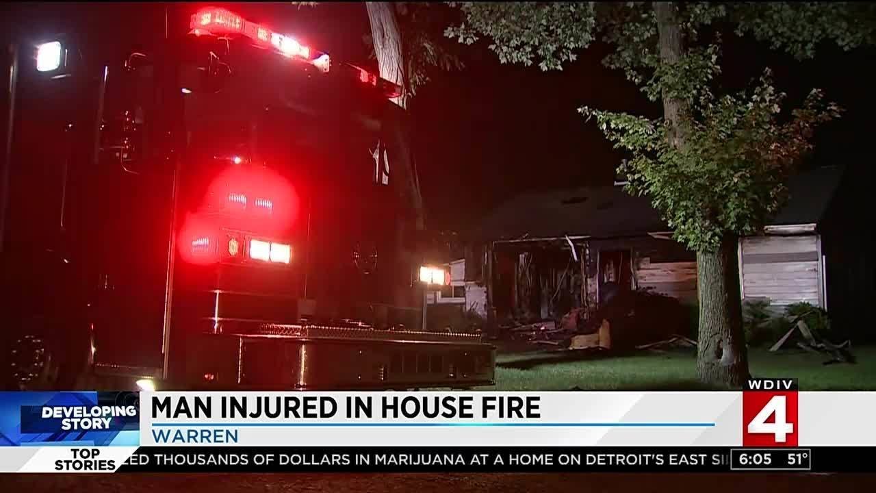 Man injured in Warren house fire - YouTube