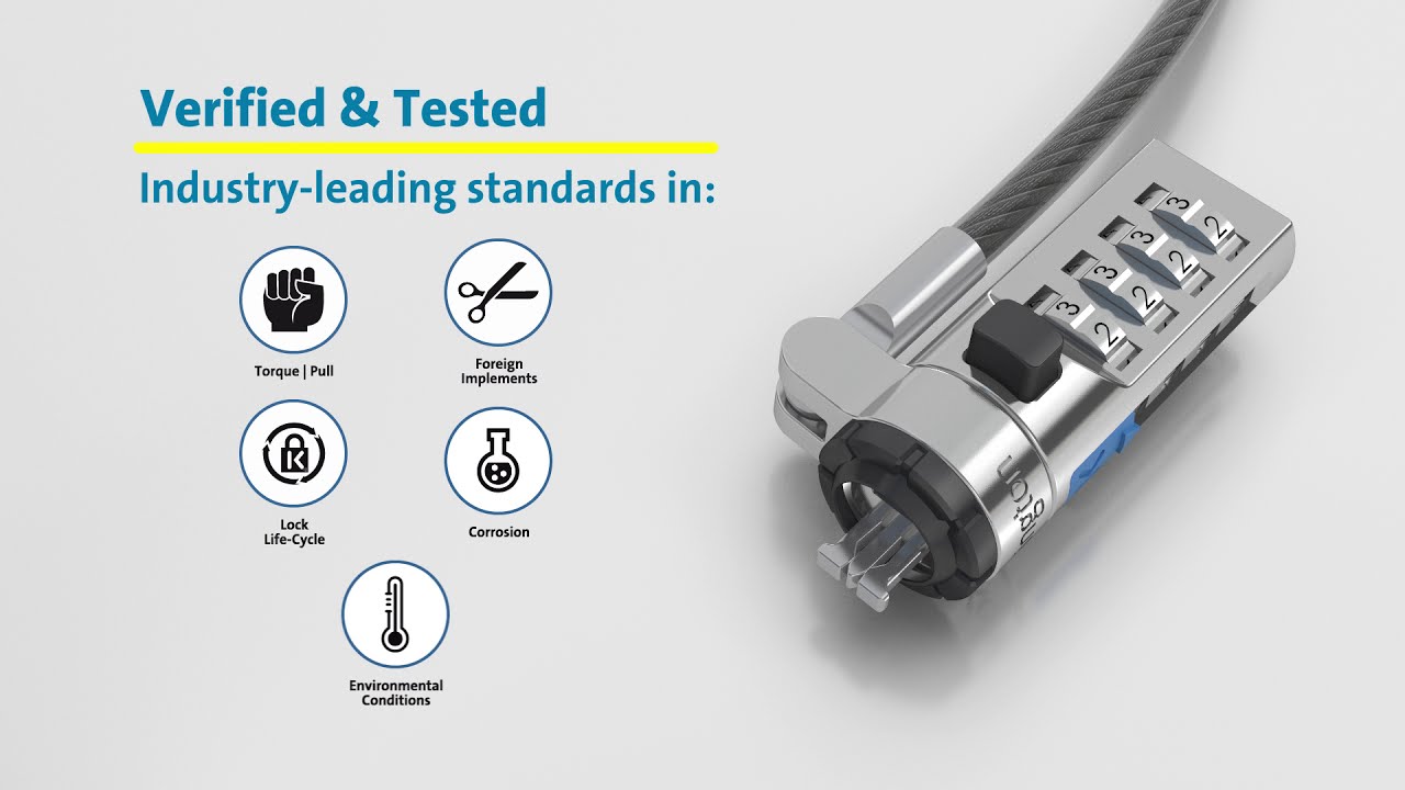 Kensington N17 Combination Cable Lock for Dell Devices with Wedge Slots -  Security cable lock