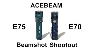 Acebeam E75 and E70 flashlight comparisons.