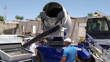 Working Video Of Self Loading Mixer And Diesel Concrete Pump In Uzbekistan