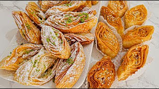 Eid Sweets Very Easy  به دهن آب میشود به روغن سرخ میشود اما اصلا روغن جذب نمیکند 👌