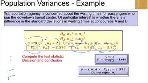 F-Test for Two Population Variances