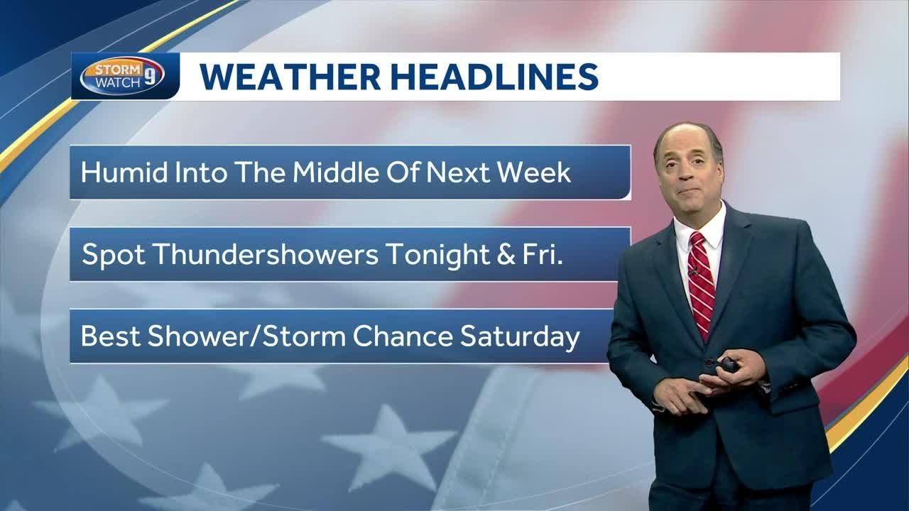 Video: Shower or storm chances into next week - YouTube