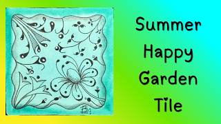 Easy Watercolor Background for a Happy Summer Garden Tile