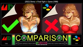[Demo] Final Fight MD (Sega Genesis vs SNES) Side by Side Comparison - Dual Longplay  @vcdecide ​