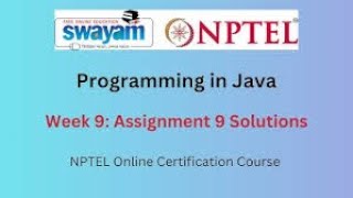Famous Programming in Java  Week-9 | NPTEL | QUIZ Answers | September 2024 Profile