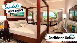 Caribbean Deluxe (DL) | Sandals Negril, Jamaica | Complete Walkthrough Tour \& Review 4K