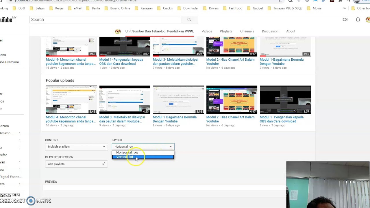 Modul 5 Cara  susun  layout customize layout dalam  youtube 