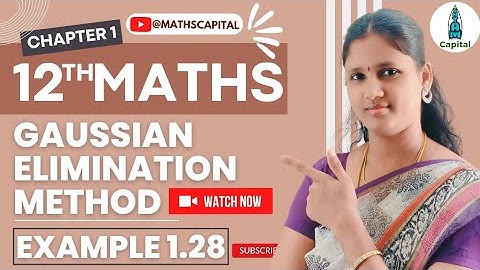 Gaussian Elimination Method Class 12 Maths Chapter 1 Example 1.28 Ex1.5 12th Math