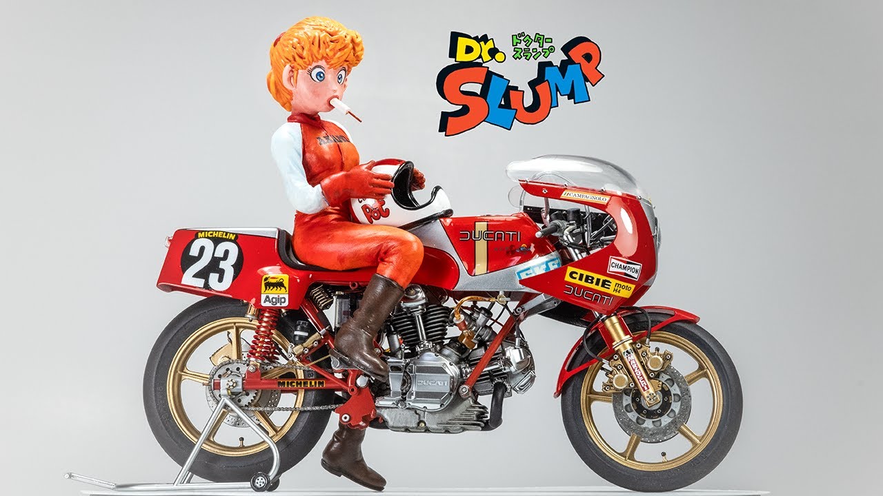 Akira Toriyama Dr. Slump Akane Kimidori ride on Ducati