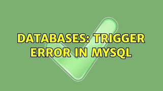 Databases: Trigger error in MySQL