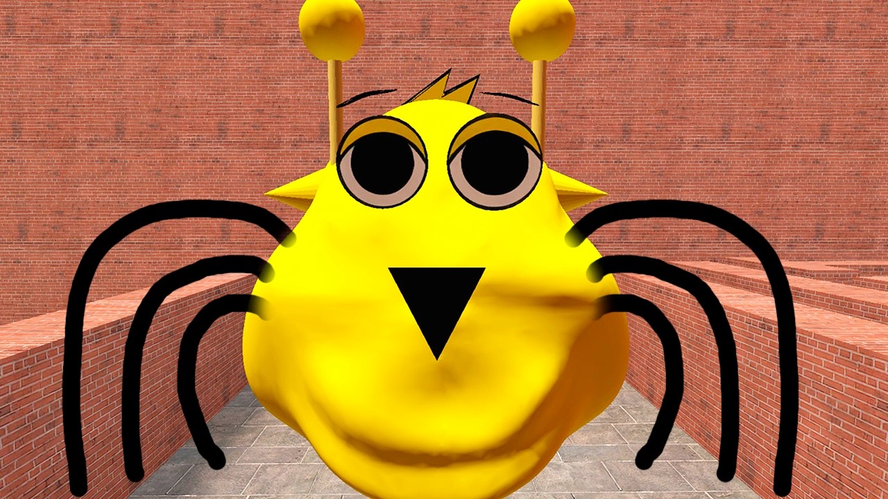 RUN AWAY FROM SPRUNKI SPIDER POU BOU FROM BOU'S REVENGE in Maze In Garry’s Mod!