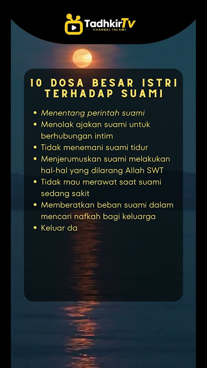 10 Dosa Istri Terhadap Suami