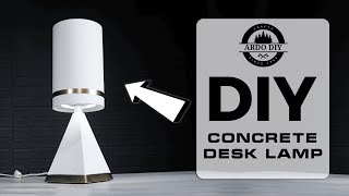 DIY concrete desk lamp "Modern Pyramid Design" - DIY cement project