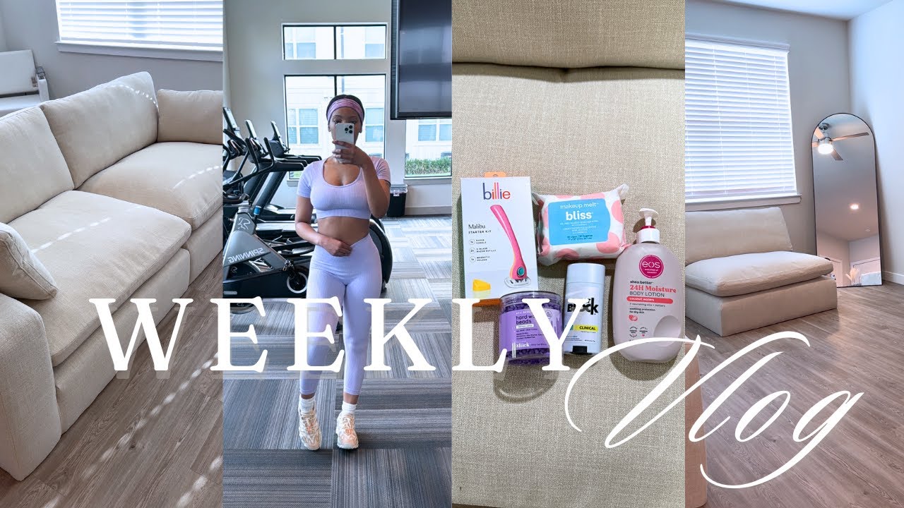 Weekly vlog: New furniture + home decor haul, shopping, unpacking my new apartment, gym + cooking