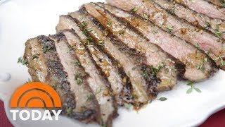 Culinary instructor pamela salzman and author of “kitchen matters”
joins today with a delicious grilled dish: flank steak fresh herbs
balsamic vineg...
