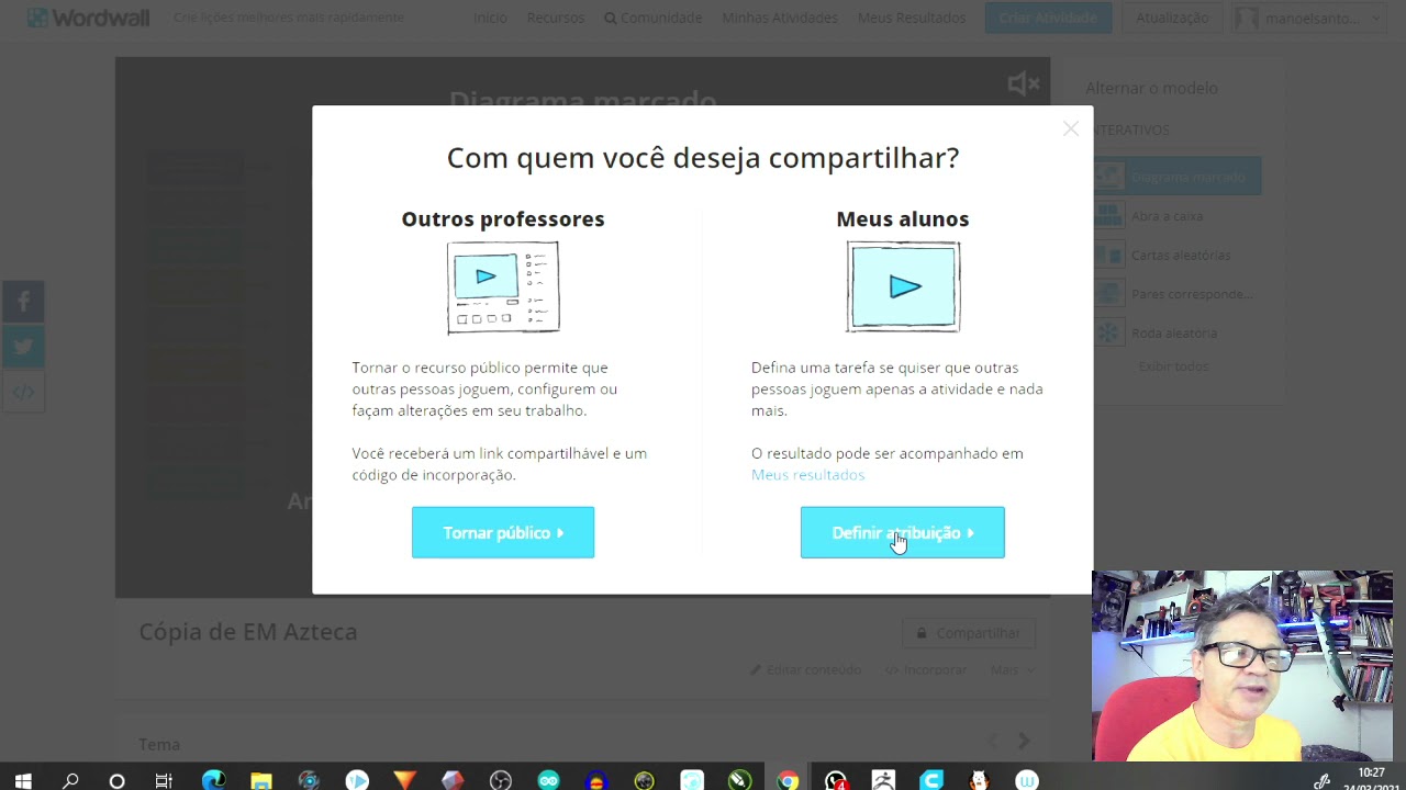 Criar jogo on line educativo com Wordwall - aula divertida 