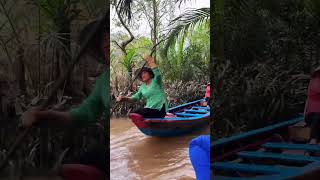 Mekong Delta First Time Experienced Sampan Boat Ride #shortsviral #youtubeshorts #viral #shorts