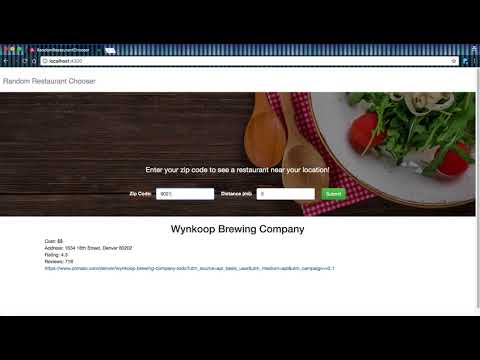 Random Restaurant Chooser Demo