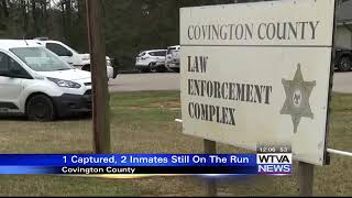 Covington County jail escapee captured, two others still wanted