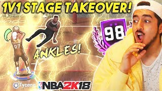 1V1 STAGE TAKEOVER WITH MY PURE SHOT CREATOR! 98 OVERALL GAMEPLAY in NBA2K18!