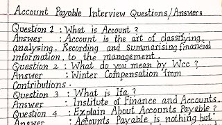 5 Best Accounts Payable Interview Questions and Answers MANHA EDUCATION