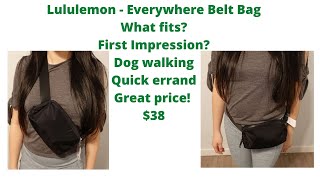 LULULEMON EVERYWHERE BELT BAG - What fits & First Impression - Dog walk friendly