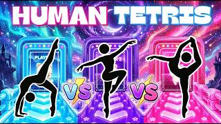 HUMAN TETRIS 3 PLAYER BATTLE ⚡ | Who Survives 21 Walls? | Immersive Interactive Warm-Up screenshot 3
