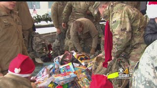 National Guard Officer Candidates Deliver Toys To Children At Dana-Farber