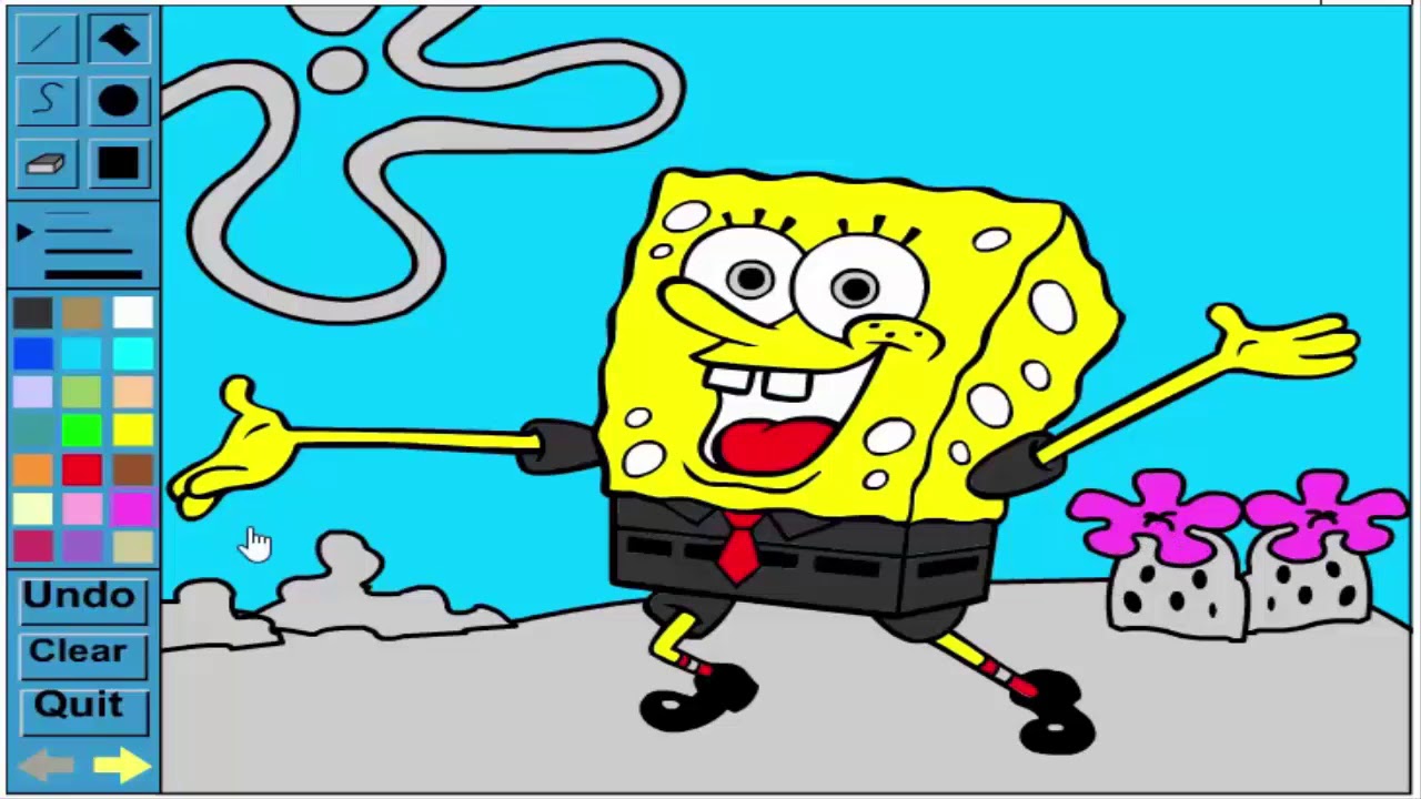 Gameplay Game Anak Kecil Mewarnai Karakter Spongebob