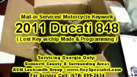 2011 Ducati 848 Evo - Ducati Lost Key Replacement & Chip Programming.  Using our Mail-in services.