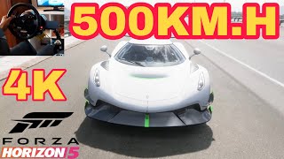 Forza Horizon 5 fastest car Koenigsegg JESKO 500 KM.H thrustmaster tmx pro gameplay screenshot 3
