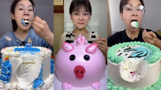 Eating Most Delicious Creamy Cake 🍰 ( soft chewy sounds ) 크림 케이크 먹방  MUKBANG Satisfying
