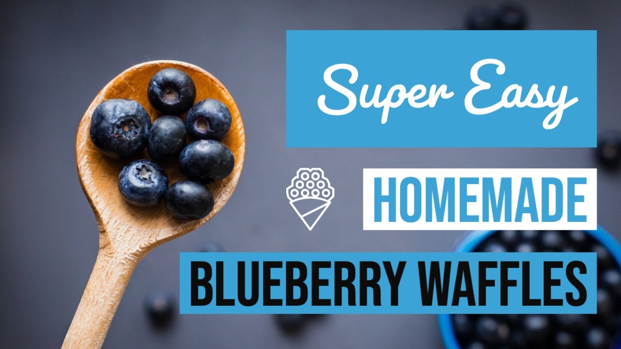 Quick and easy homemade Blueberry Waffle and Ice Cream recipe Dessert