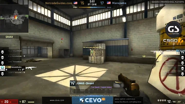 SHROUD 1v5 Clutch CS:GO CEVO-P S4 Playoffs de_nuke