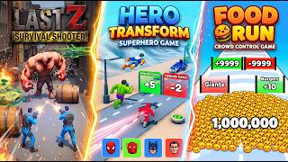 3 BEST Mobile Games 🔥 | Last Z: Survival Shooter vs Hero Transform vs Food Run screenshot 1
