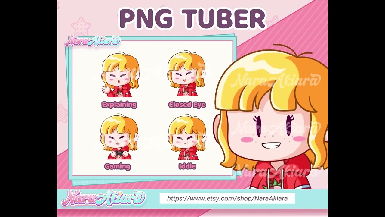 Create Chibi PNGTuber For Elevate Your Vtuber Streamer in Youtube and Twitch - Chibi Blonde Hair