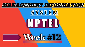 Management information system @NPTEL #Week12 Answers....